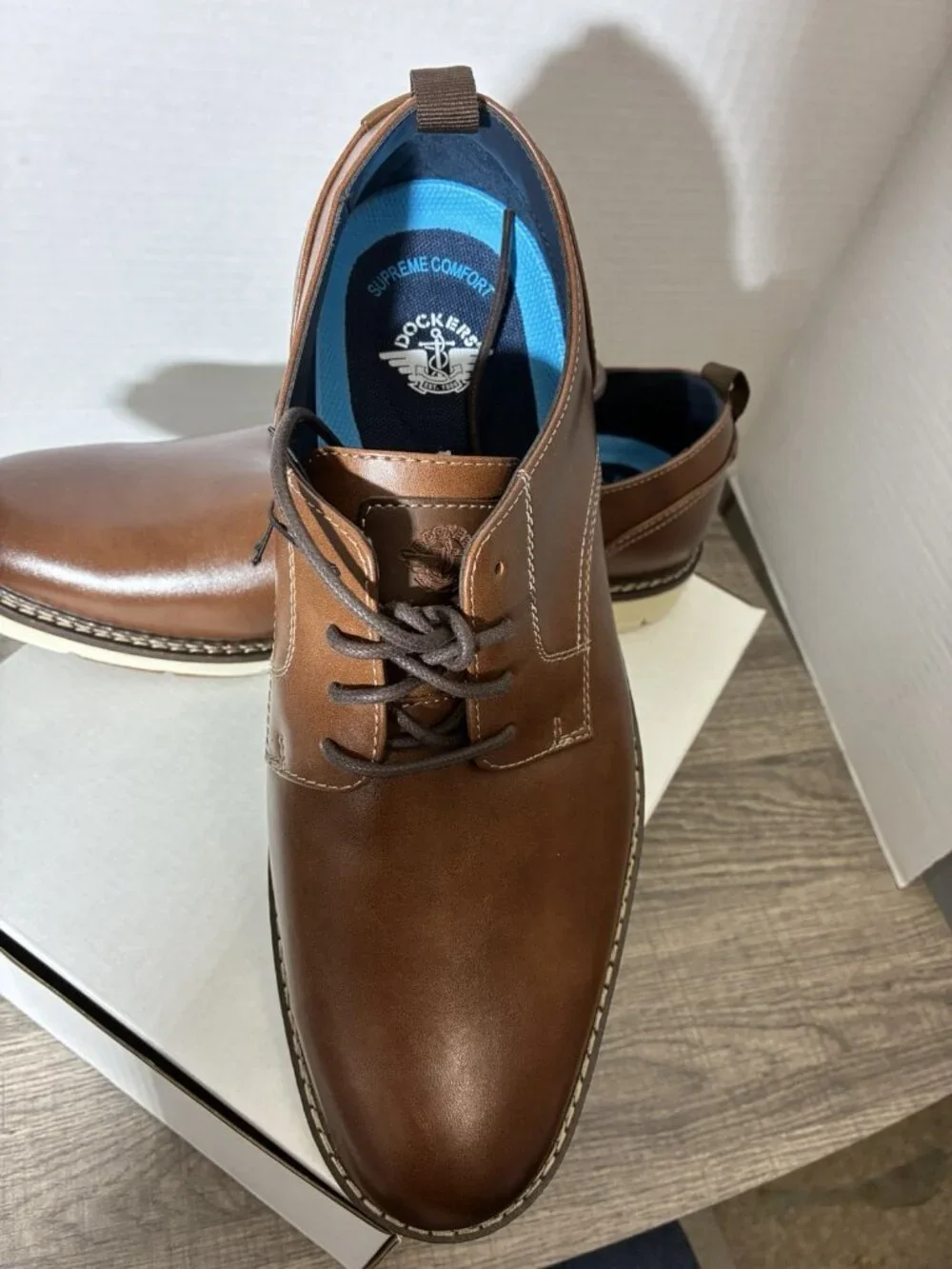 Docker’s Supreme Comfort Plain Toe Derby Dress Shoes In Brown Size 11M No Box